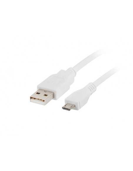 Cable usb lanberg 2.0 macho - micro usb macho 1.8m blanco