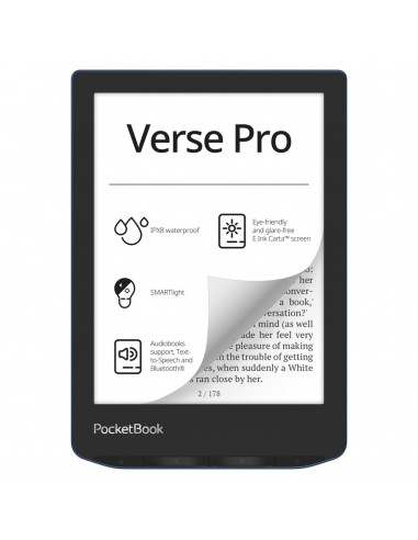 Libro electronico ebook pocketbook verse pro ereader 6 pulgadas 16 gb azul - azure