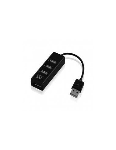 Hub usb ewent 4 puertos - usb 2.0 - negro