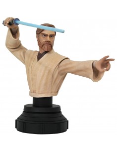 Figura busto diamond select toys star wars the clone wars obi wan 1 - 7 escala 15 cm resina