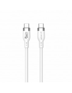 Cable usb tipo c hyper 2m - macho - macho - blanco