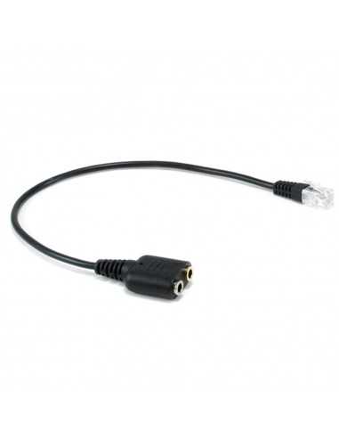 Cable rj9 a 2 x jack 3.5mm equip macho - hembra 0.25m