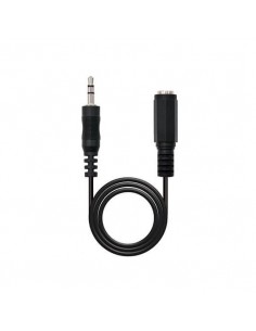 Cable audio jack - 3.5m a jack - 3.5h nanocable 3m - macho - hembra - negro