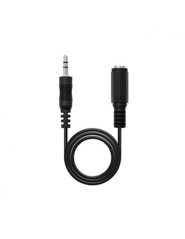 Cable audio jack - 3.5m a jack - 3.5h nanocable 3m - macho - hembra - negro