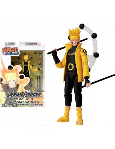 Figura bandai naruto shipudden anime heroes uzumaki naruto modo sabio de los seis caminos
