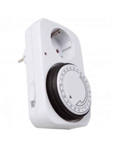 Programador silver electronic analógico - 24 horas - 3600w - 250v - 16a - 50hz - ip 20 - ajustable 15 minutos - 24h negro