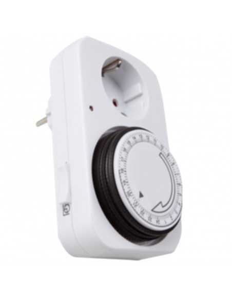 Programador silver electronic analógico - 24 horas - 3600w - 250v - 16a - 50hz - ip 20 - ajustable 15 minutos - 24h negro
