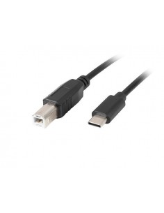 Cable usb lanberg usb tipo c m a usb tipo b m 2.0 ferrita 3m negro