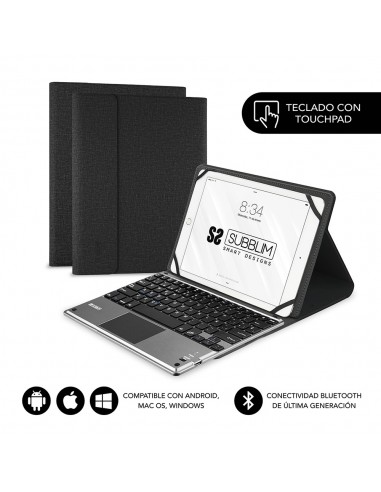 Funda + teclado subblim keytab pro para tablet 9.6 pulgadas - 10.8 pulgadas negro