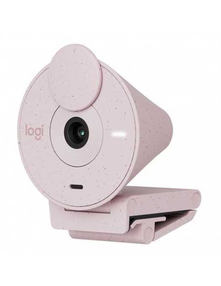 Webcam logitech brio 300 rosado full hd - usb tipo c