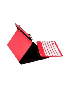 Funda universal gripcase silver ht para tablet 9 - 10 pulgadas + teclado bluetooth rojo