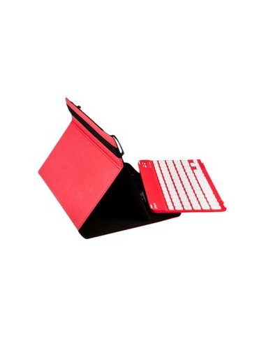 Funda universal gripcase silver ht para tablet 9 - 10 pulgadas + teclado bluetooth rojo
