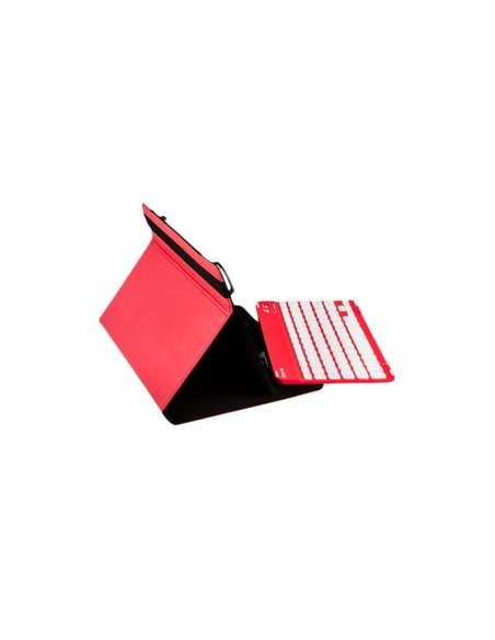 Funda universal gripcase silver ht para tablet 9 - 10 pulgadas + teclado bluetooth rojo