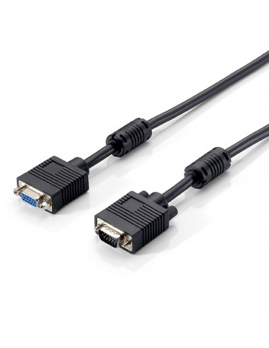 Cable alargo svga equip 3coax macho - hembra 1.8m con ferritas