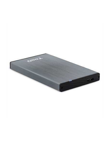 Caja externa tooq tqe - 2527g para hhd - ssd 2.5 pulgadas 9.5mm sata usb 3.0 gris