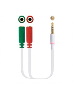 Cable audio 1 x 3.5mm a 2 x jack 3.5mm nanocable - macho - hembra - 20cm