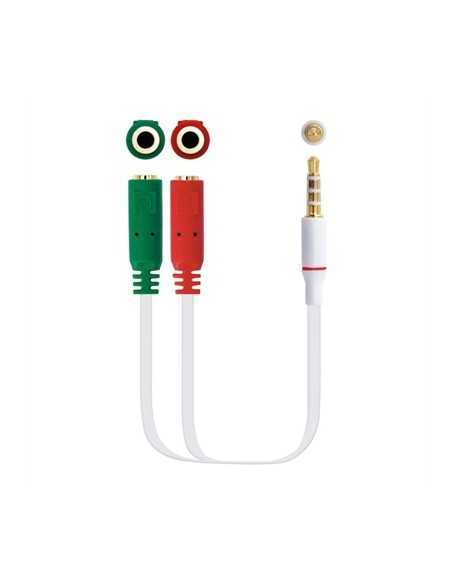 Cable audio 1 x 3.5mm a 2 x jack 3.5mm nanocable - macho - hembra - 20cm