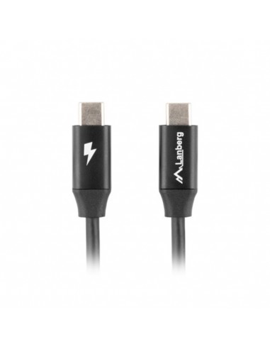 Cable usb tipo c lanberg 0.5m - macho - macho - carga rapida - negro