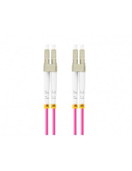 Latiguillo fibra optica lc - upc lanberg 1m multi duplex om4 50 - 125 lszh violeta
