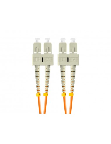 Latiguillo fibra optica sc - upc lanberg 2m multi duplex om2 50 - 125 lszh naranja