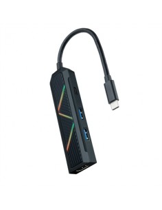 Hub nanocable 4 en 1 usb tipo c - usb - hdmi - 15cm - macho - hembra