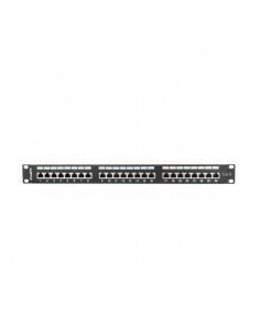 Patch panel lanberg 24 puertos 1u cat.6 sftp 19 pulgadas rack negro