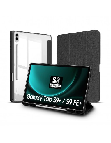 Funda tablet sublim clear shock case para samsung galaxy tab s9+ - s9 fe+ 12.4 pulgadas negra