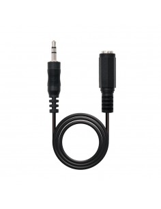 Cable audio jack - 3.5m a jack - 3.5h nanocable 5m - macho - hembra - negro