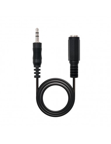 Cable audio jack - 3.5m a jack - 3.5h nanocable 5m - macho - hembra - negro