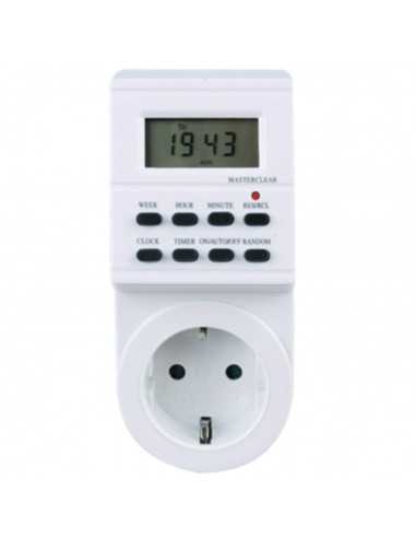 Programador silver electronic digital - semanal - 3600w - 250v - 16a - 50hz - ip 20 - ajustable multifuncion