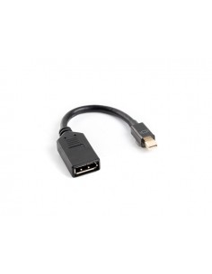 Adaptador lanberg mini displayport macho a displayport hembra cable 10 cm negro