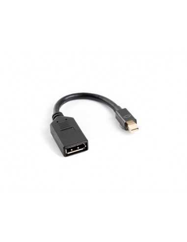 Adaptador lanberg mini displayport macho a displayport hembra cable 10 cm negro