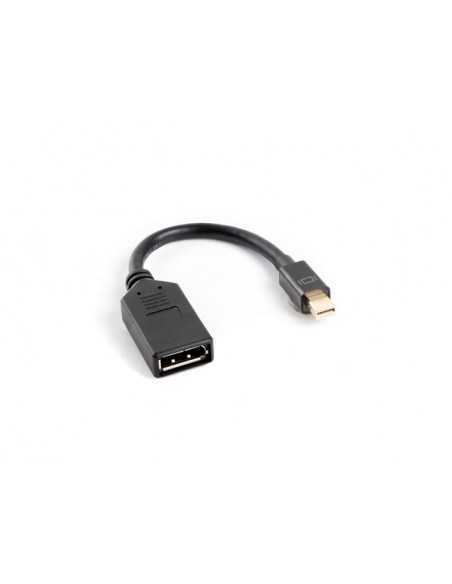 Adaptador lanberg mini displayport macho a displayport hembra cable 10 cm negro