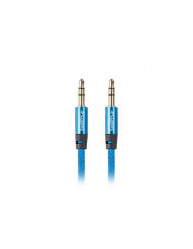 Cable minijack lanberg 3.5mm m - m 3 pin 2m premium azul
