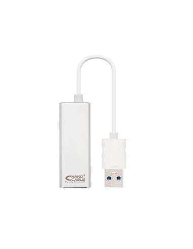 Cable conversor usb 3.0 a gigabit ethernet nanocable 10 - 100 - 1000mbps 15cm - macho - hembra - aluminio