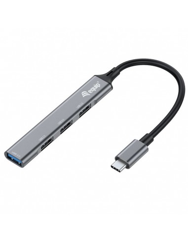 Hub usb tipo c equip life 1 x usb tipo c - 3 x usb 2.0 - aluminio