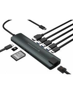 Adaptador conceptronic usb tipo c 9 en 1 hdmi - usb - c - pd - usb 3.0 - sd - micro sd - rj45