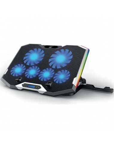Soporte - base refrigeracion para ordenador portatil ewent ew1260 - 6 ventiladores - hub 2 puertos - rgb - hasta 17 pulgadas