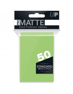 Fundas estándar ultra pro matte color lima para cartas paquete de 50