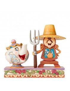 Figura enesco disney din don y la seÃ±ora potts (cogsworth and mrs potts)
