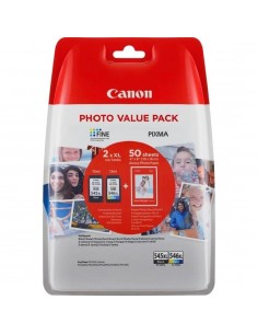 Multipack canon pg 545 xl+ cl 546 xl + papel 50 hojas