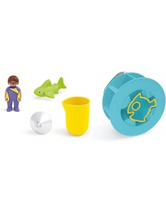 Playmobil junior aqua: rueda de agua con bebÃ© tiburón