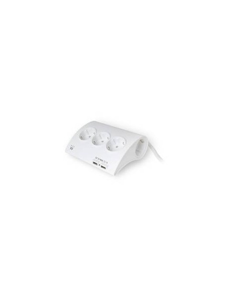 Regleta de escritorio ewent 5 tomas de corriente - 2 puertos usb - blanco