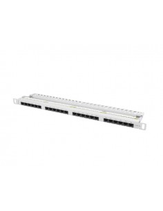 Patch panel lanberg cat.6 utp 24 puertos 0.5u rack 19 gris