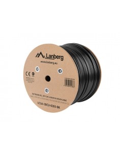 Bobina para exterior lanberg cat.6 utp rj45 cobre gel - filled fluke awg23 305m negro