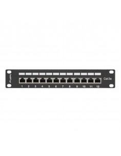 Patch panel lanberg 12 puertos 1u cat.6 10 pulgadas blindado negro