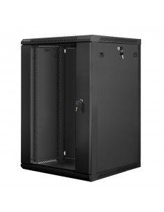 Armario lanberg mural rack 19 pulgadas 18u - 600x600 negro