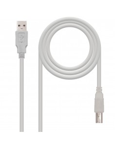 Cable impresora nanocable conversor usb - a a usb - b macho - macho beige 1.8m
