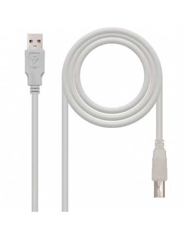 Cable impresora nanocable conversor usb - a a usb - b macho - macho beige 1.8m