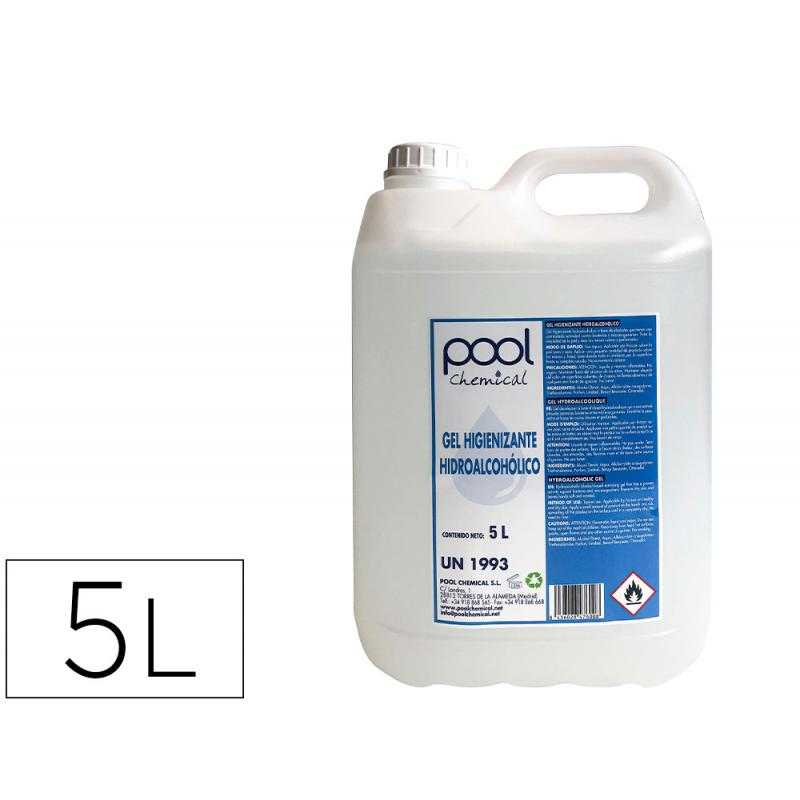 Gel hidroalcoholico higienizante para manos limpiay desinfecta sin necesidad de aclarado garrafa de 5 litros - Imagen 1